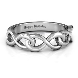 Triple Entwined Infinity Ring in 925 Sterling Silver