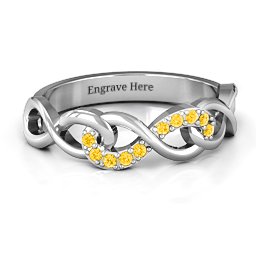 Triple Entwined Infinity Ring with Accents