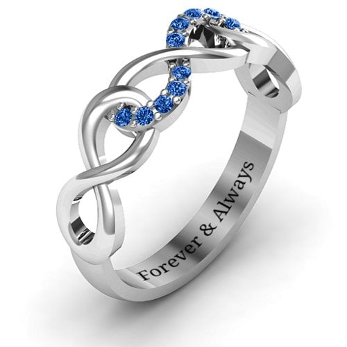 Triple Entwined Infinity Ring with Accents