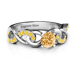 Triple Infinity with Accents Ring