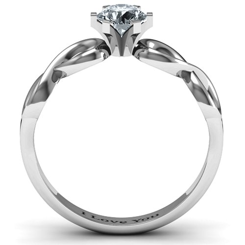 Solitaire Infinity Ring – Sterling Silver with Diamond