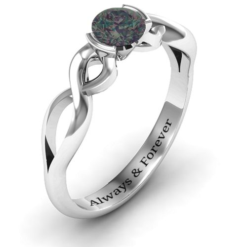 Half Bezel Infinity Ring