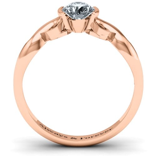 Half Bezel Infinity Ring – 9kt Rose Gold with Cubic Zirconia