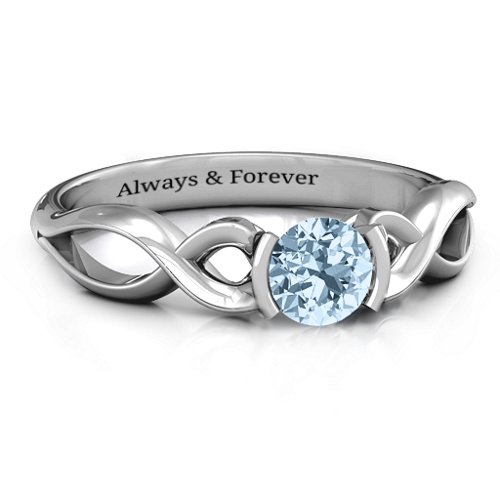 Half Bezel Infinity Ring