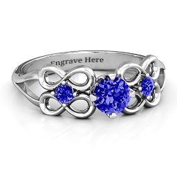 Quad Infinity Ring with Centre stone and Dual Accent Ring