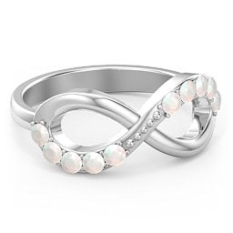 Birthstone Infinity Accent Ring