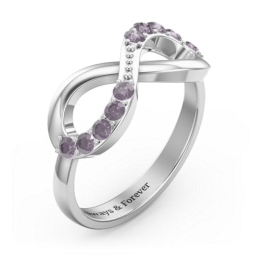 Birthstone Infinity Accent Ring