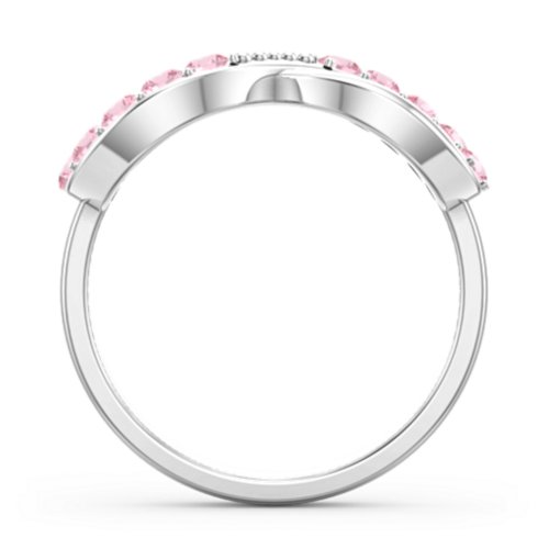 Birthstone Infinity Accent Ring – Sterling Silver with Pink Tourmaline