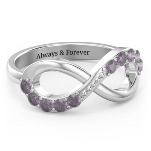 Birthstone Infinity Accent Ring