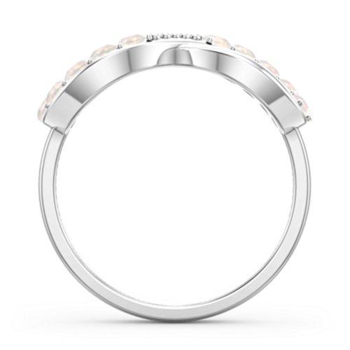 Birthstone Infinity Accent Ring – Sterling Silver with Opal