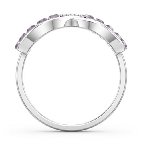 Birthstone Infinity Accent Ring – Sterling Silver with Alexandrite