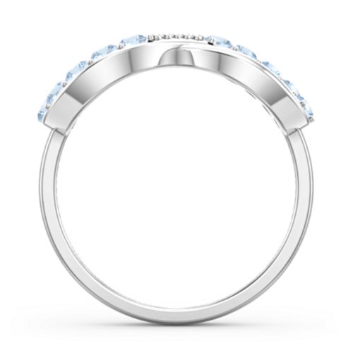 Birthstone Infinity Accent Ring – Sterling Silver with Blue Topaz