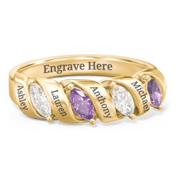 Spiral Marquise Row Ring