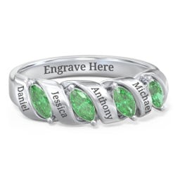 Spiral Marquise Row Ring