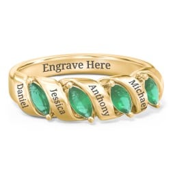 Spiral Marquise Row Ring