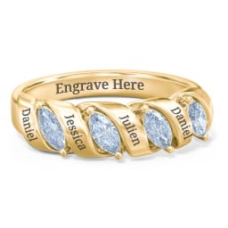 Spiral Marquise Row Ring