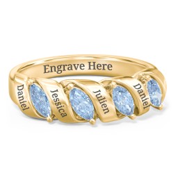 Spiral Marquise Row Ring