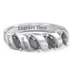 Spiral Marquise Row Ring