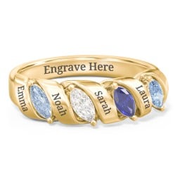 Spiral Marquise Row Ring