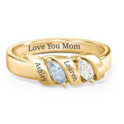 Spiral Marquise Row Ring