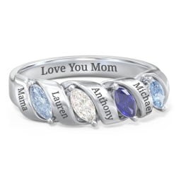 Spiral Marquise Row Ring