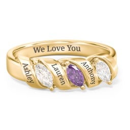 Spiral Marquise Row Ring