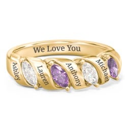 Spiral Marquise Row Ring