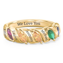 Spiral Marquise Row Ring