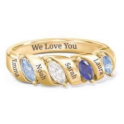 Spiral Marquise Row Ring