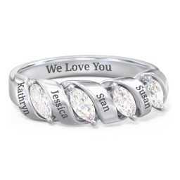 Spiral Marquise Row Ring