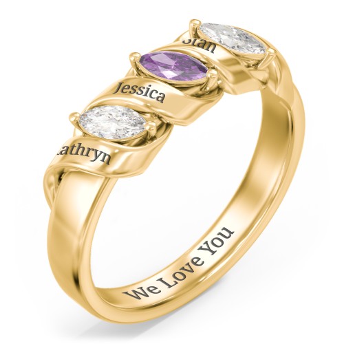 Spiral Marquise Row Ring