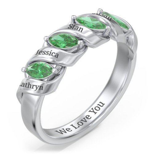 Spiral Marquise Row Ring