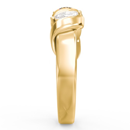 Spiral Marquise Row Ring