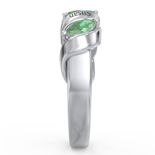 Spiral Marquise Row Ring