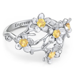 Garden Party Ring in 925 Sterling Silver with Citrine
