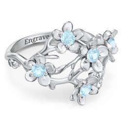 Garden Party Ring in 925 Sterling Silver with Blue Topaz