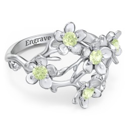 Garden Party Ring in 925 Sterling Silver with Peridot
