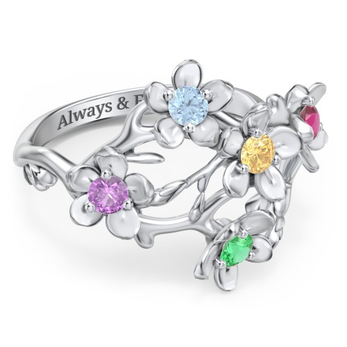 Garden Party Ring – Sterling Silver with Blue Topaz, Amethyst, Citrine, Ruby, and Emerald