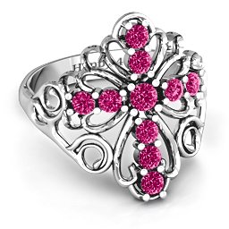 Sparkling Spirituality Cross Ring