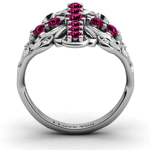 Sparkling Spirituality Cross Ring