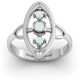 "Soulful Window" Ring in 925 Sterling Silver with Opal