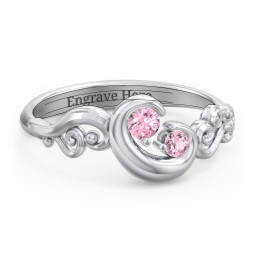"Cradle of Love" Ring in 925 Sterling Silver with Pink Tourmaline