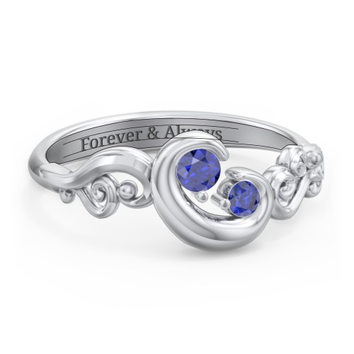 "Cradle of Love" Ring – Sterling Silver with Blue Sapphire
