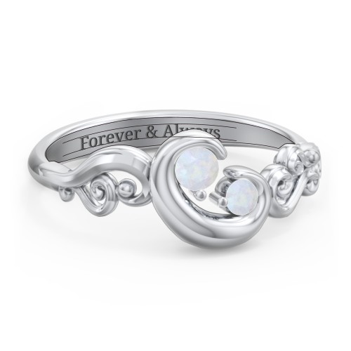 "Cradle of Love" Ring – Sterling Silver with Opal