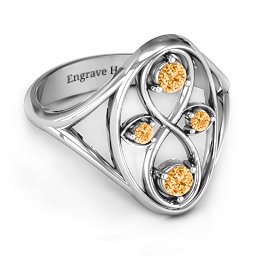 Forever Love Ring in 925 Sterling Silver with Citrine