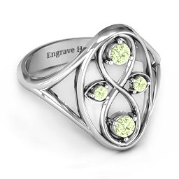 Forever Love Ring in 925 Sterling Silver with Peridot