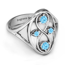 Forever Love Ring in 925 Sterling Silver with Blue Topaz