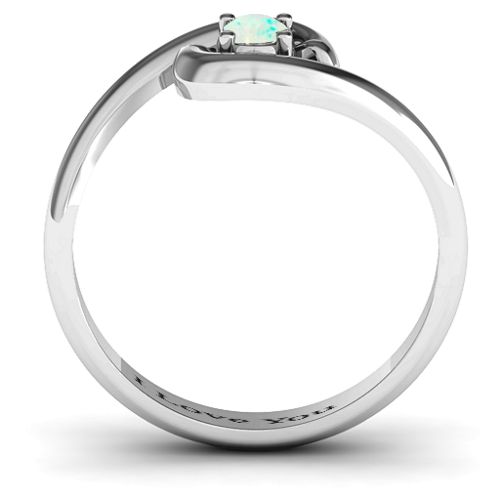 Embrace Ring – Sterling Silver with Opal