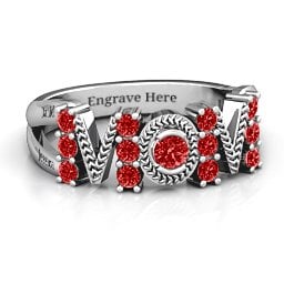 Split Shank Stone Filled MOM Ring