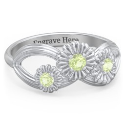Endless Spring Infinity Ring in 925 Sterling Silver with Peridot